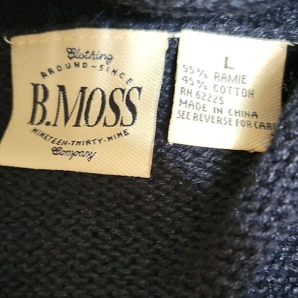 ×B MOSS Floral Embroidered‎ Cardigan Sweater Large - Picture 7 of 7